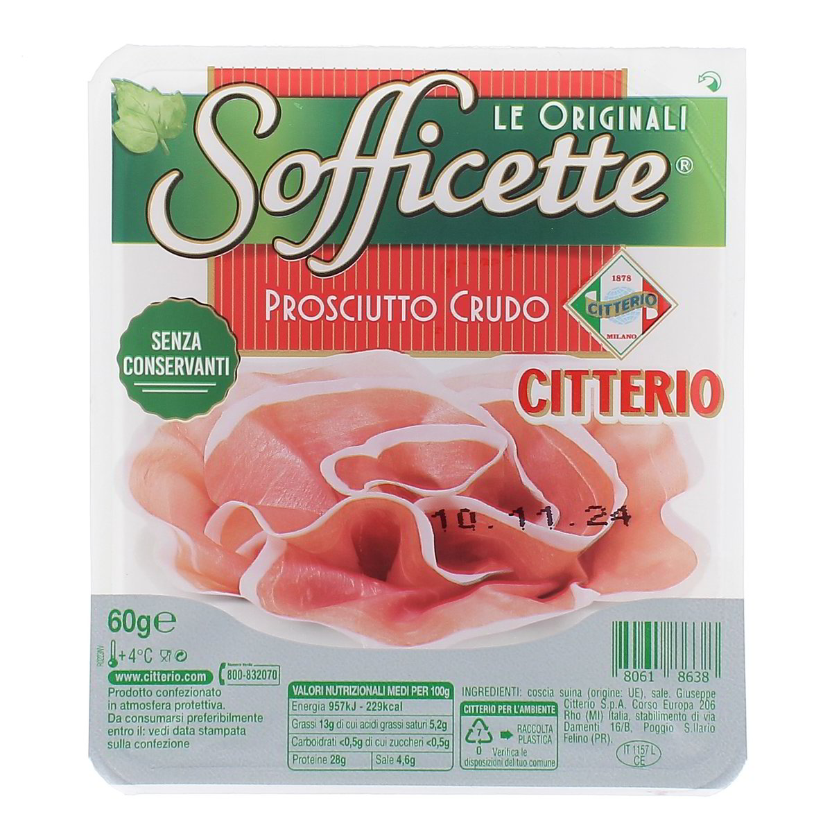 Citterio Prosciutto Crudo Sofficette 60 g