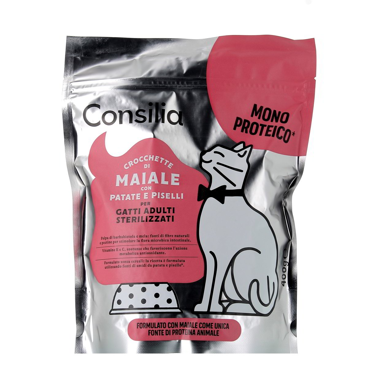 Consilia Crocchette Di Maiale Con Patate E Piselli Per Gatti Adulti Sterilizzati 400 g