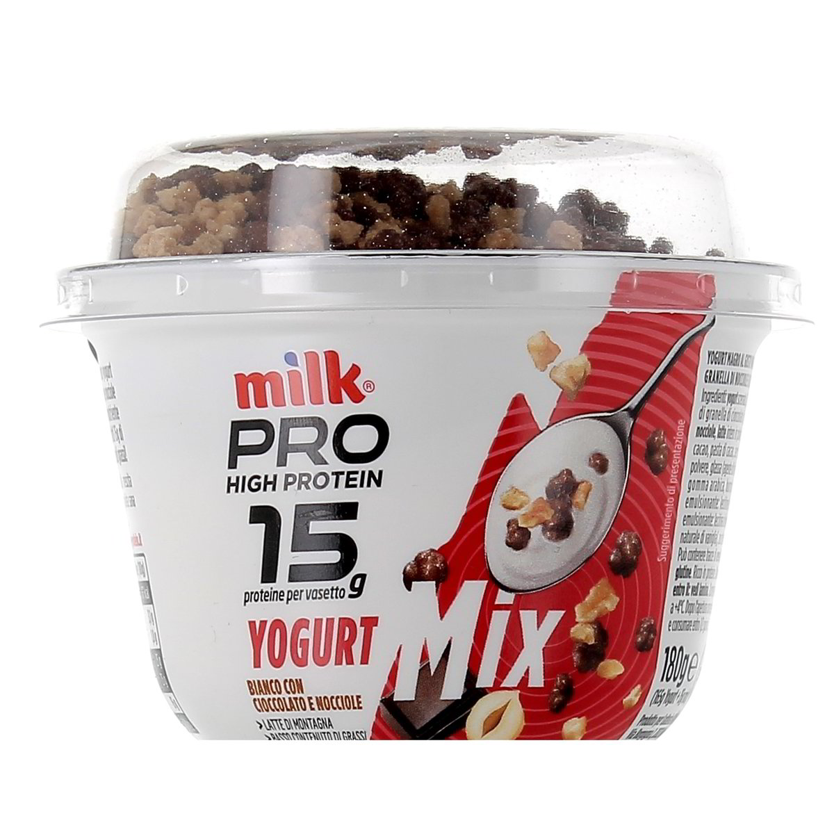 Milk Yogurt Mix Pro High Protein Bianco Con Cioccolato E Nocciole 180 g