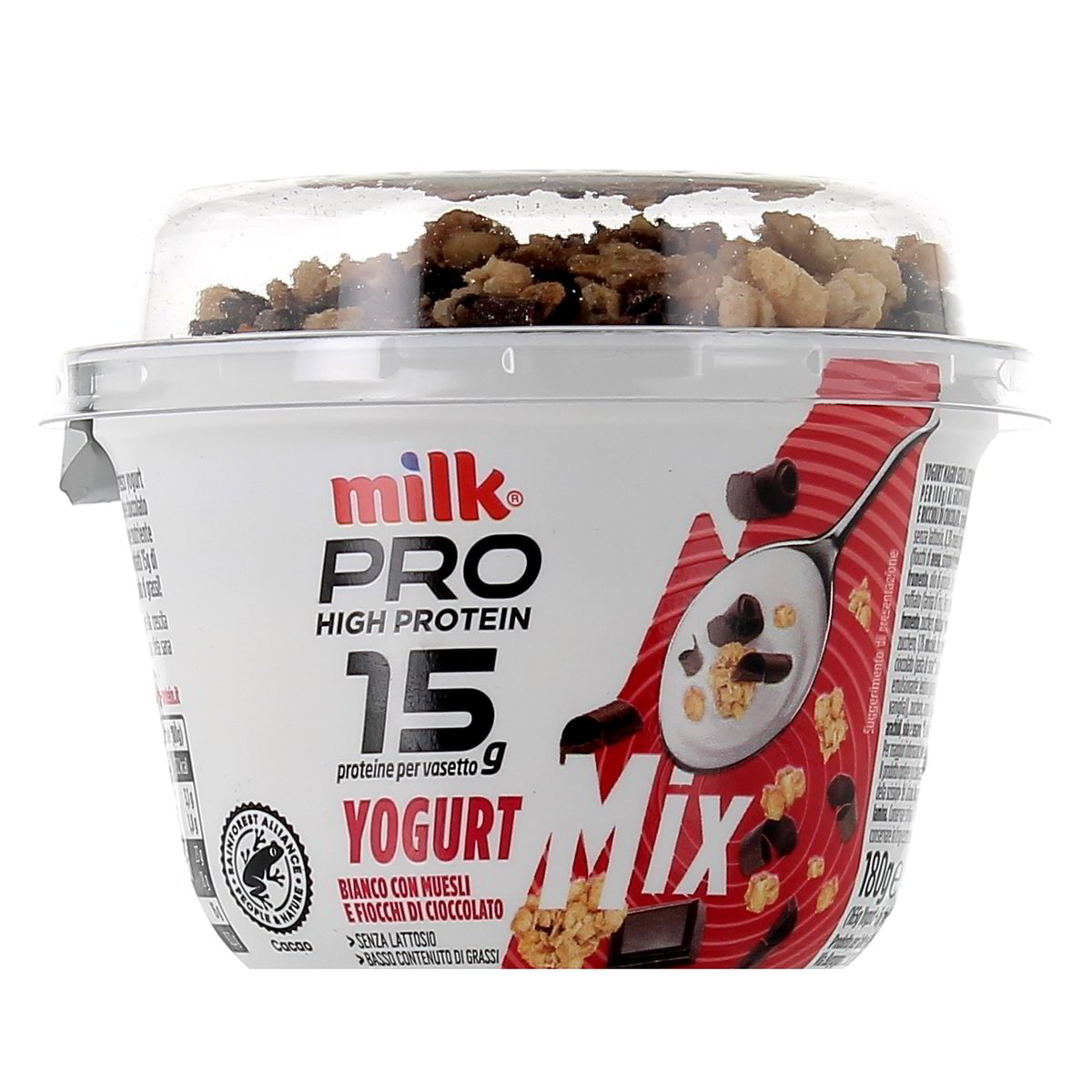 Milk Yogurt Mix Pro High Protein Bianco Con Muesli E Fiocchi Di Cioccolato 180 g
