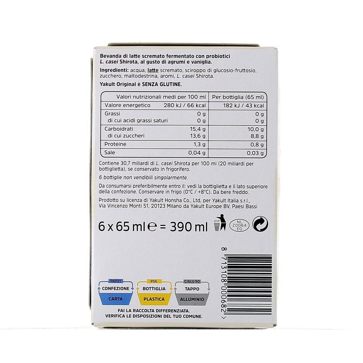 Yakult Original 0% Grassi 6x65 ml — immagine 3