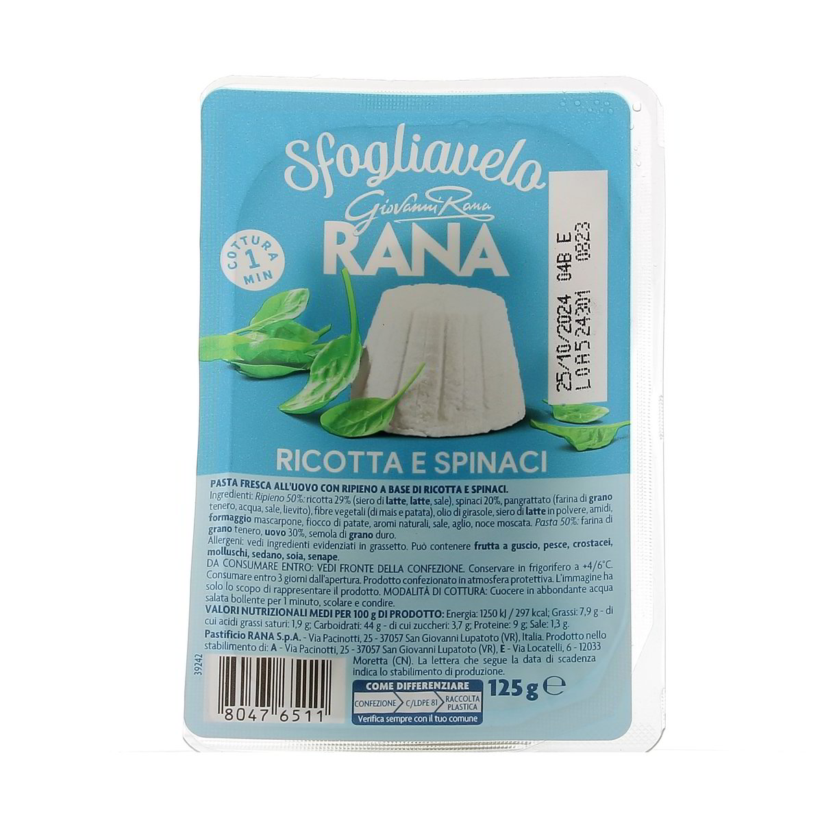 Rana Sfogliavelo Ricotta E Spinaci 125 g