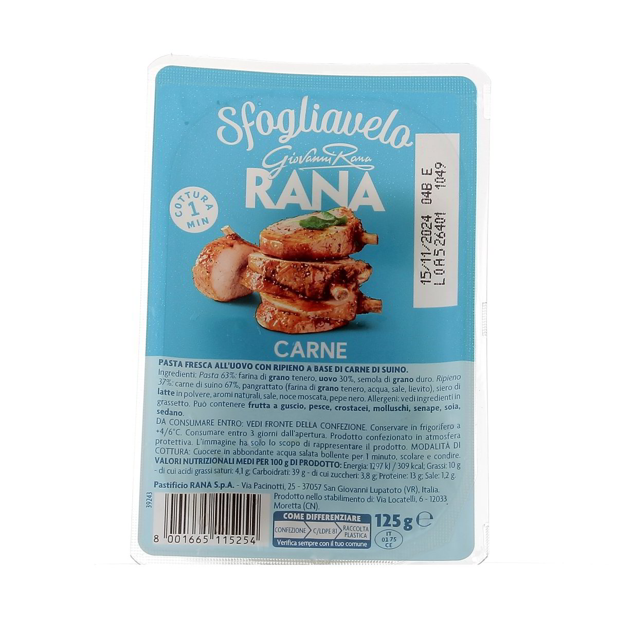 Rana Sfogliavelo Carne 125 g