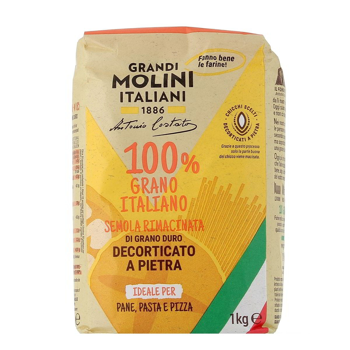 Grandi Molini Italiani 100 % Grano Italiano Semola Rimacinata Pane Pasta E Pizza