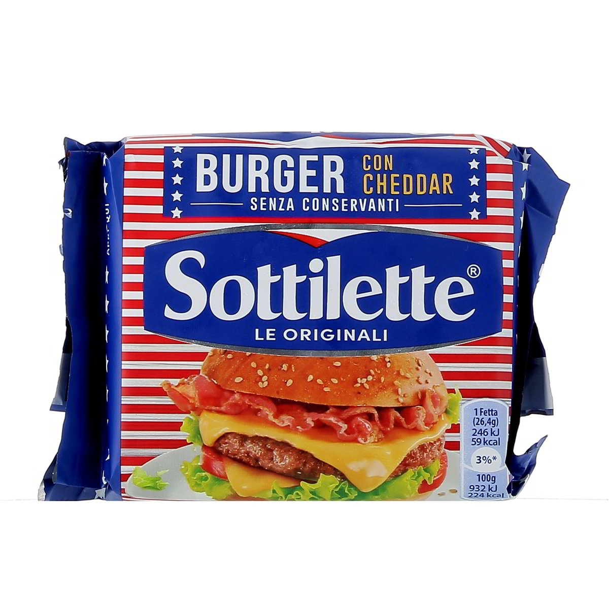 Sottilette Burger Con Cheddar 185 g