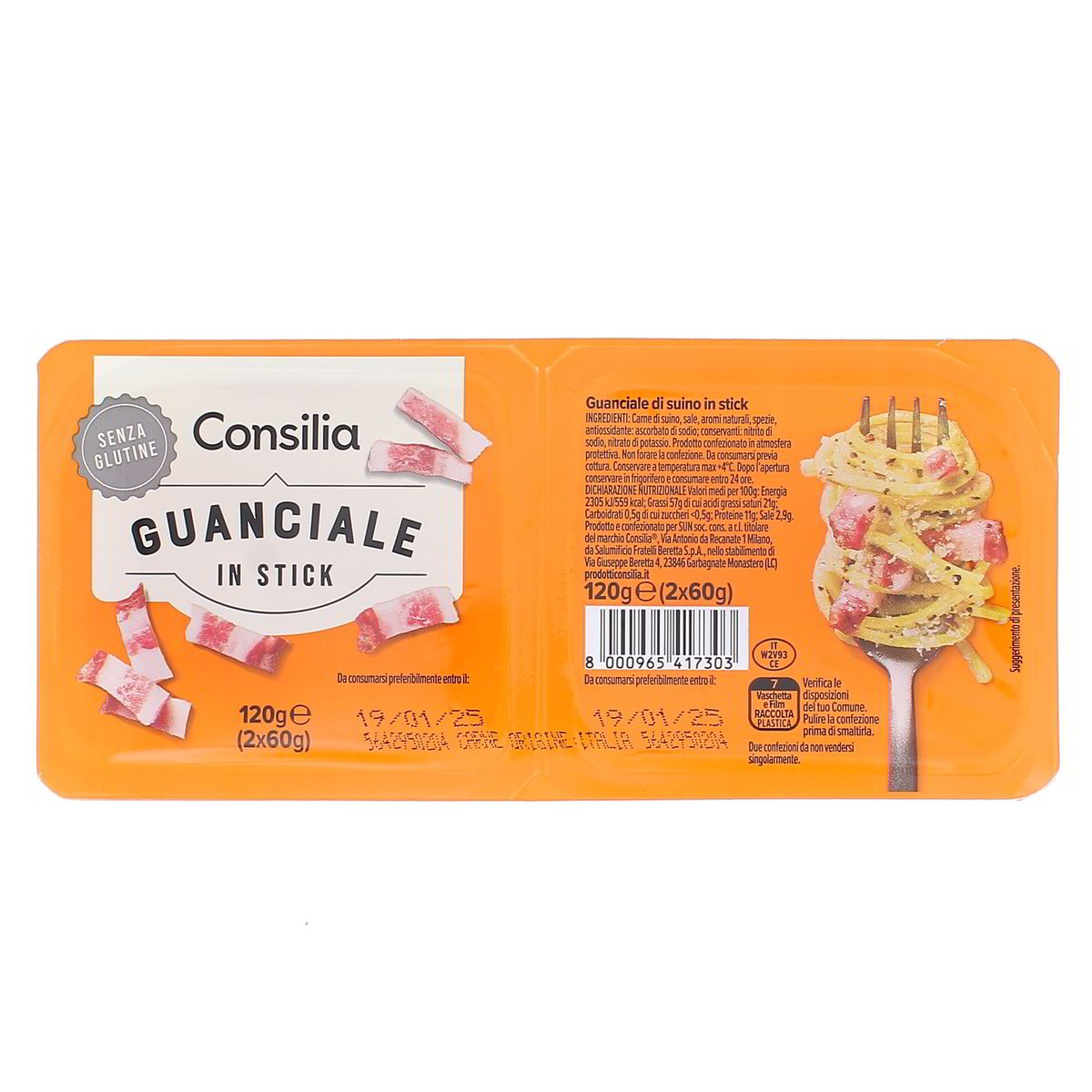 Consilia Guanciale In Stick 2x60 g
