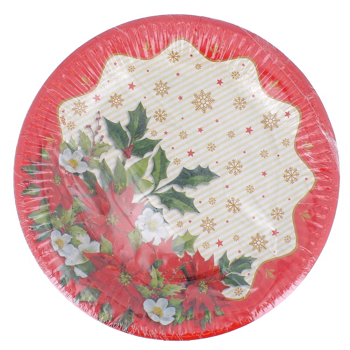 Bibo PIATTI PIANI STELLA NATALE IN CARTONCINO PIANI 23 cm 10 pezzi