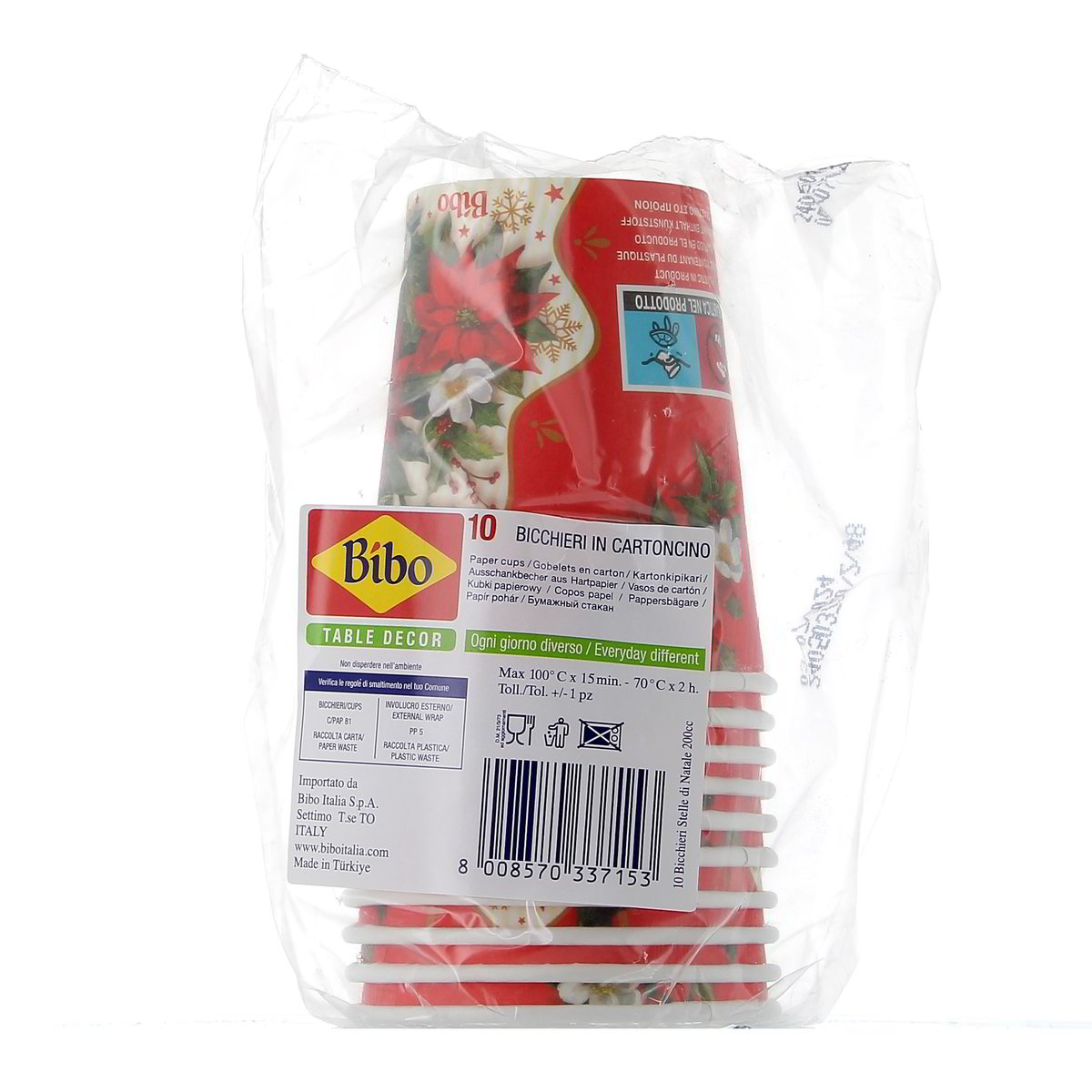 Bibo Bicchieri In Cartoncino Stella Natale 10 pezzi