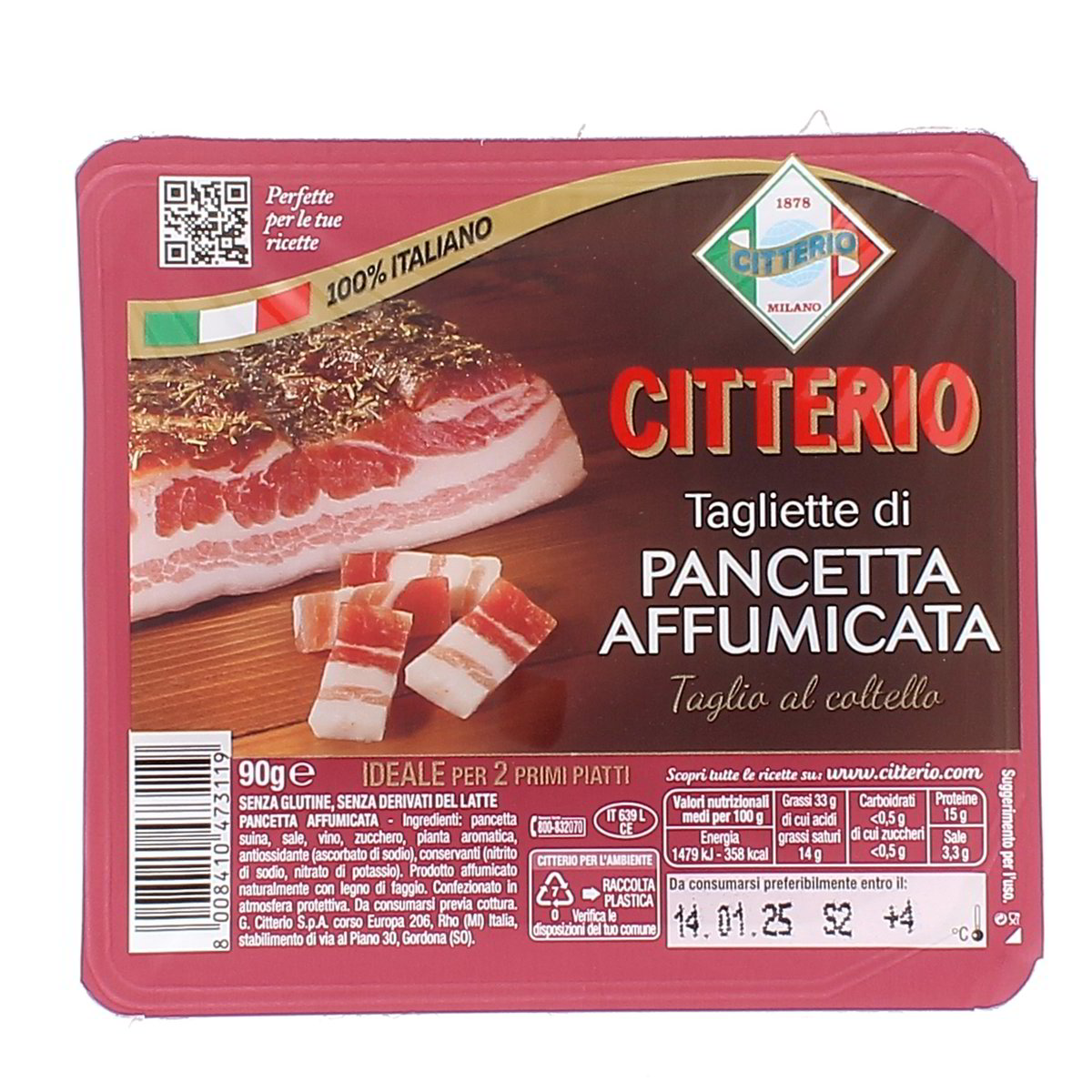Citterio Tagliette Di Pancetta Affumicata 90 g