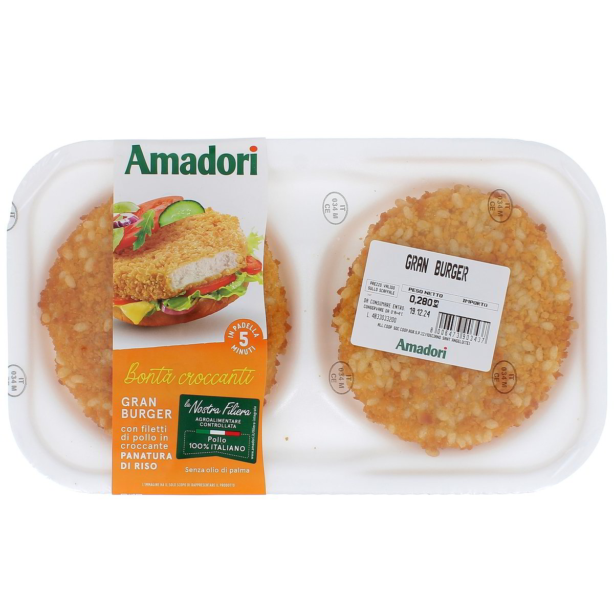 Amadori Gran Burger Di Pollo 280 g