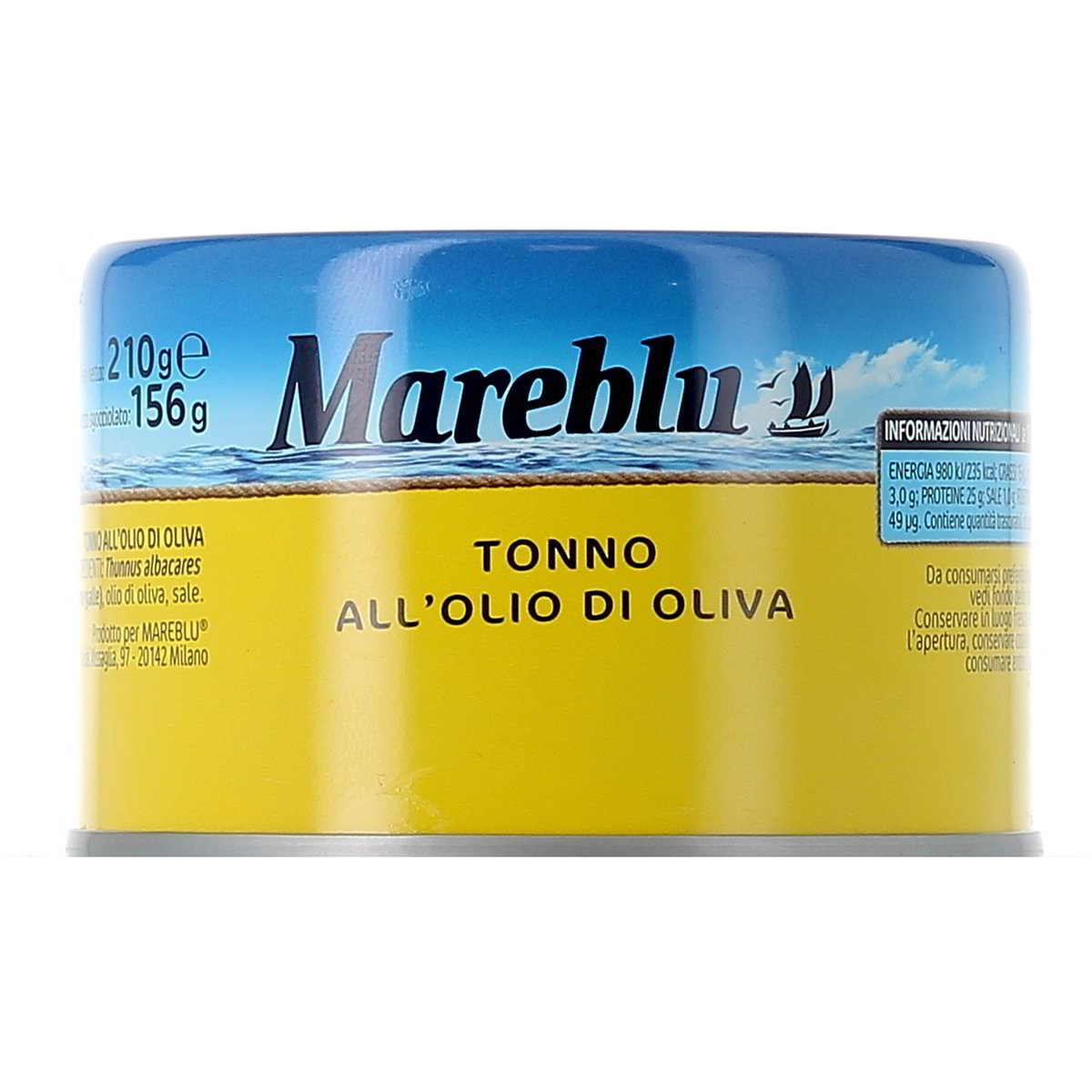 Mareblu Tonno All'olio Di Oliva 210 g - sgocciolato 156 g