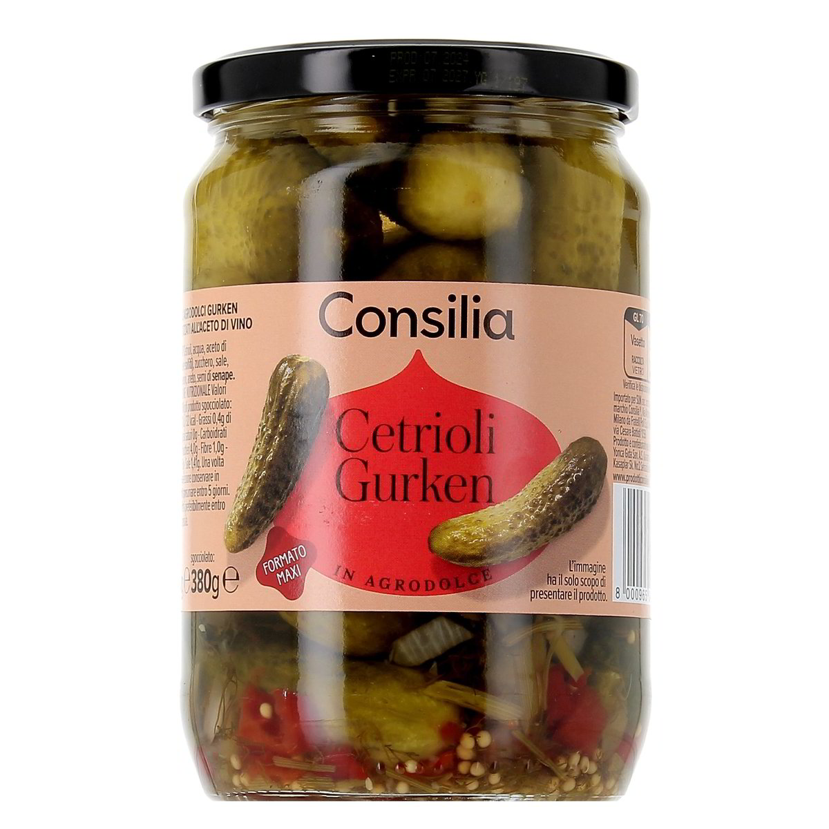 Consilia Cetrioli In Agrodolce 680 g - sgocciolato 380 g