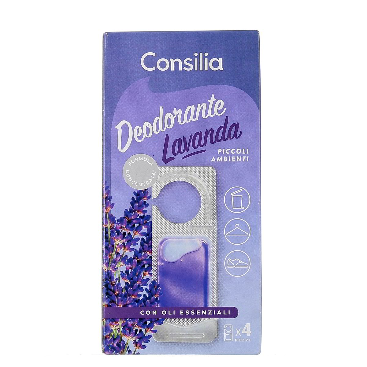 Consilia Deodorante Lavanda Con Oli Essenziali 4 pezzi