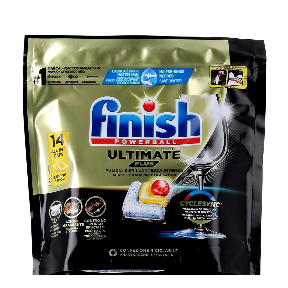 Finish Tabs Ultimate Plus All In 1 Limone 14 pezzi