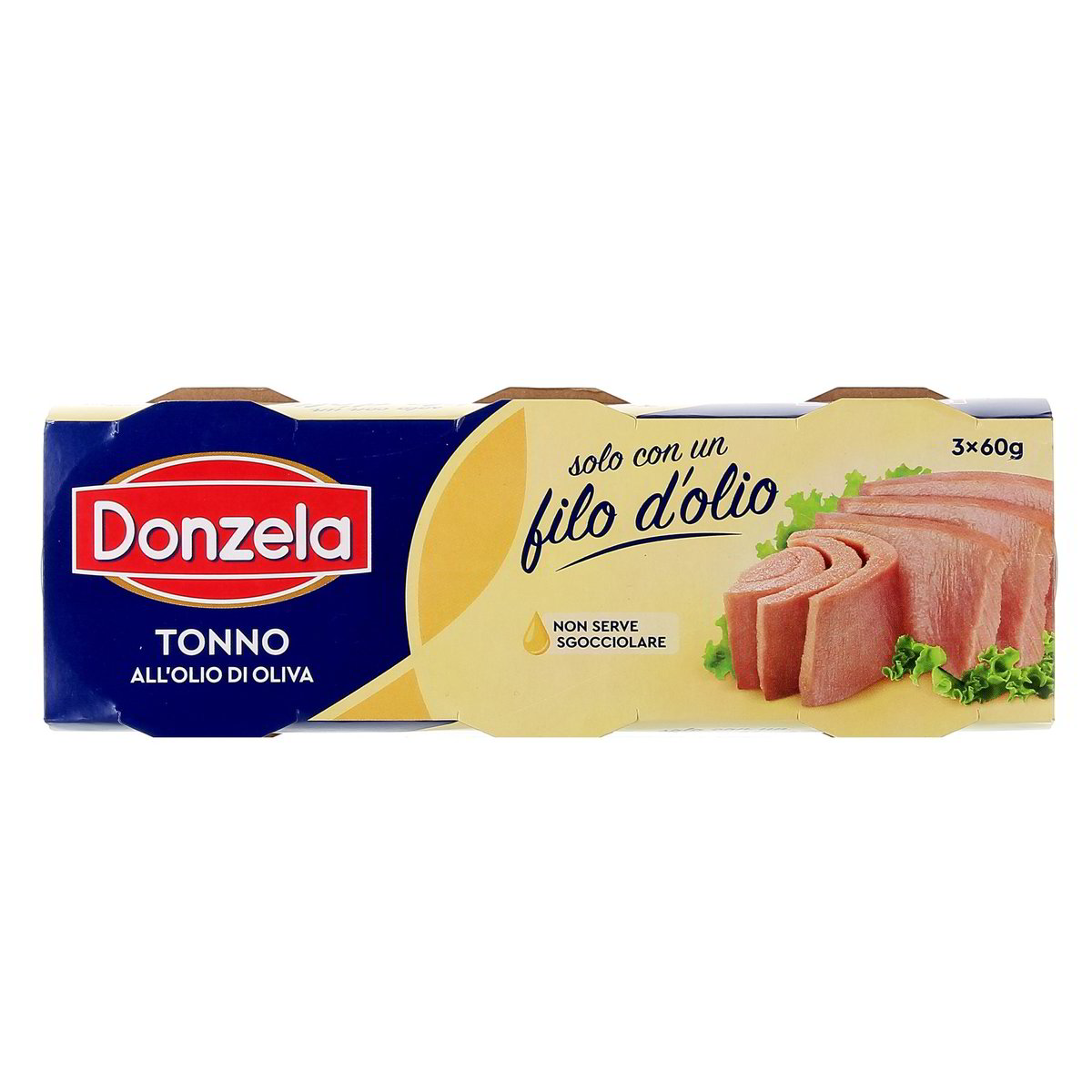 Donzela Tonno All'olio Di Oliva 3x60 g - sgocciolato 3x55 g