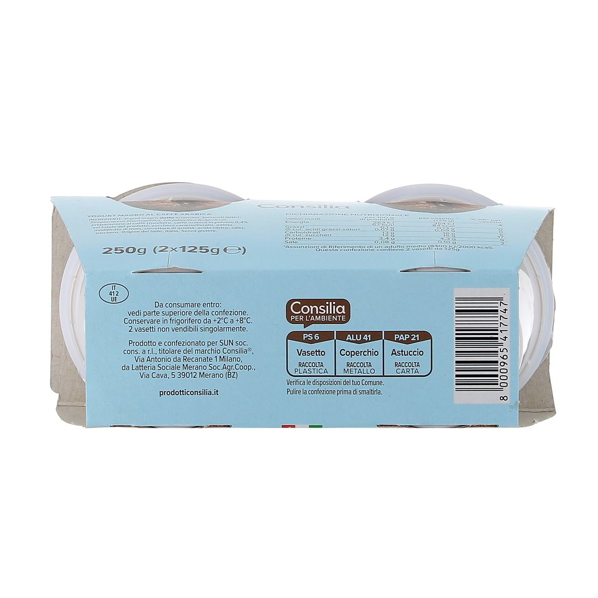 Consilia Yogurt Magro Al Cafè 0,1% Di Grassi 2x125 g — immagine 3