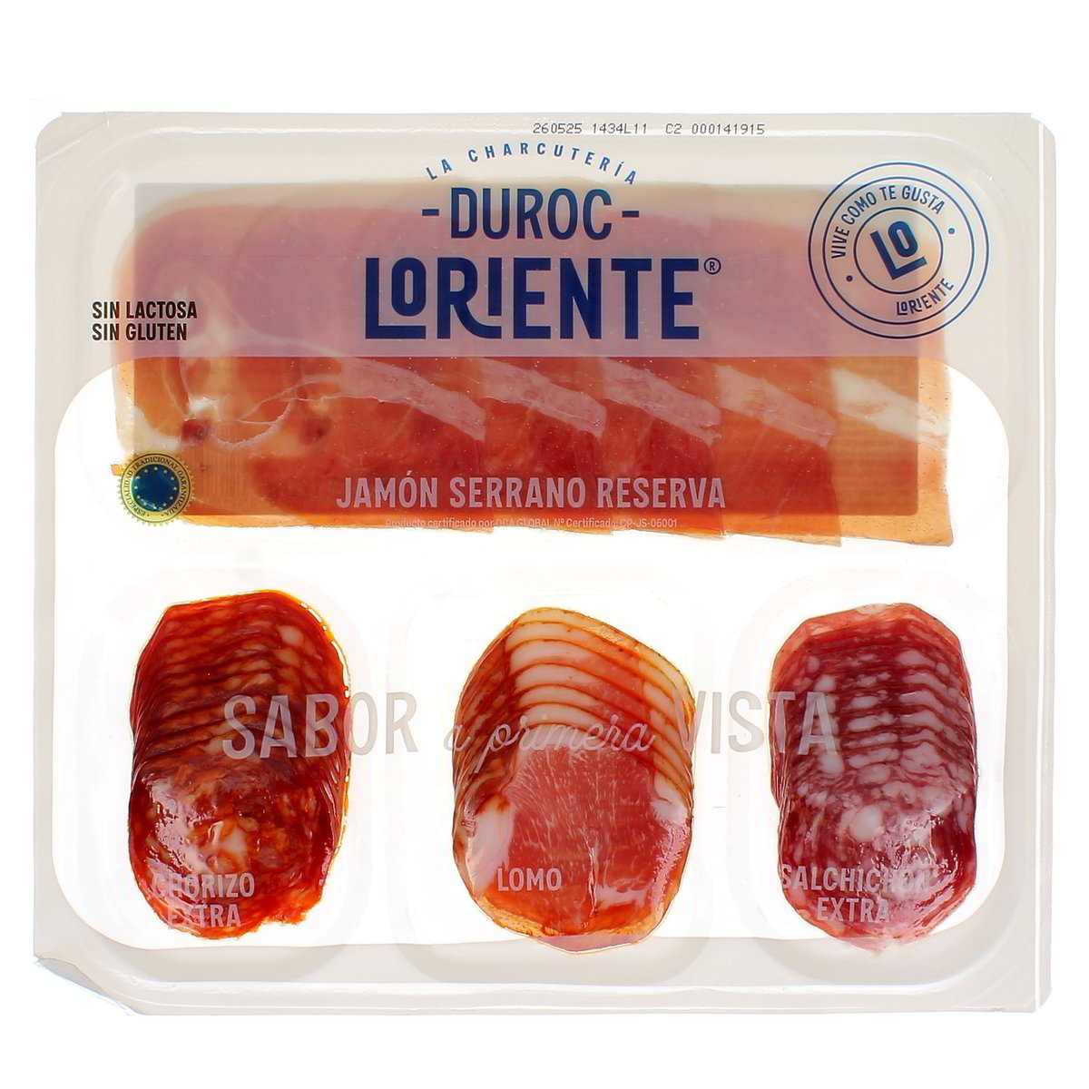 L'Oriente La Charcutería Prosciutto Serrano Chorizo Extra Lombata E Salchichón Extra Di Maiale Duroc 120 g