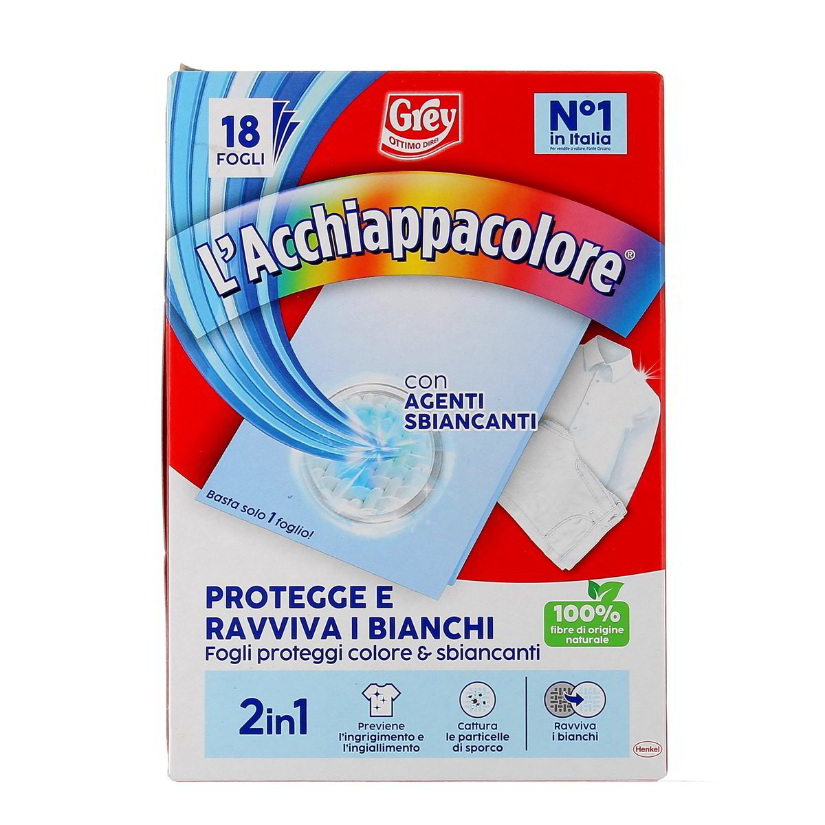 Grey L'ACCHIAPPACOLORE CON AGENTI SBIANCANTI 2 in 1 18 fogli