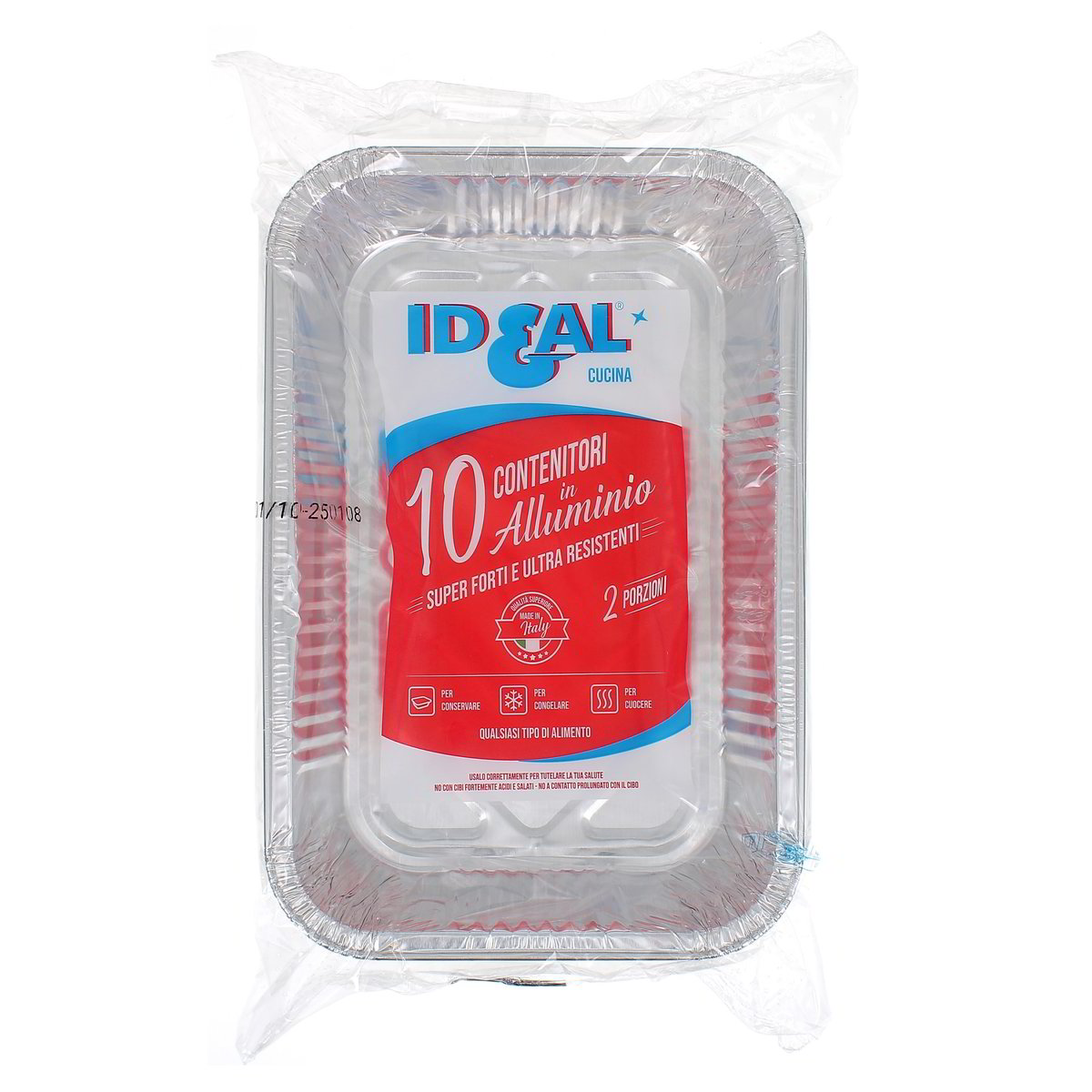 Ideal Contenitori In Alluminio 2 Porzioni 10 pezzi