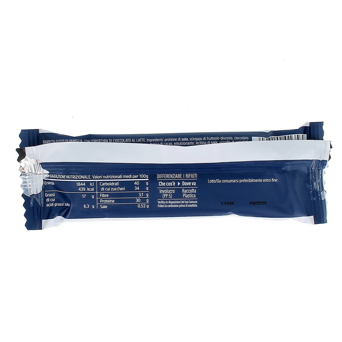 PIU PRO Barretta Vaniglia Ricoperta Al Cioccolato La Latte 40 g — immagine 3
