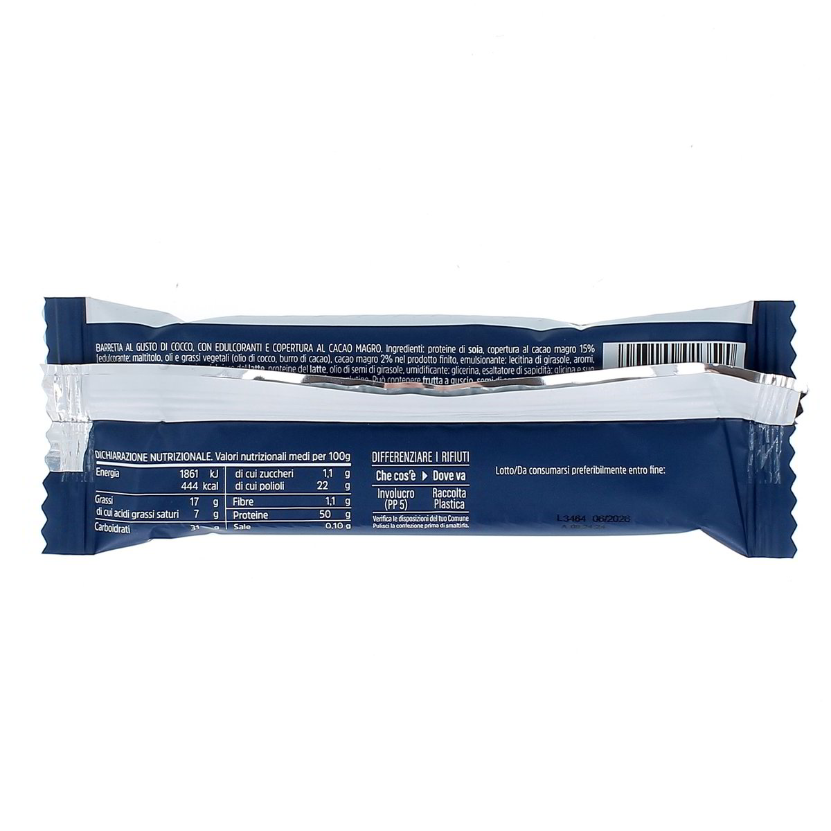 PIU PRO Barretta Gusto Cocco Con Copertura Al Cacao Magro 40 g — immagine 3