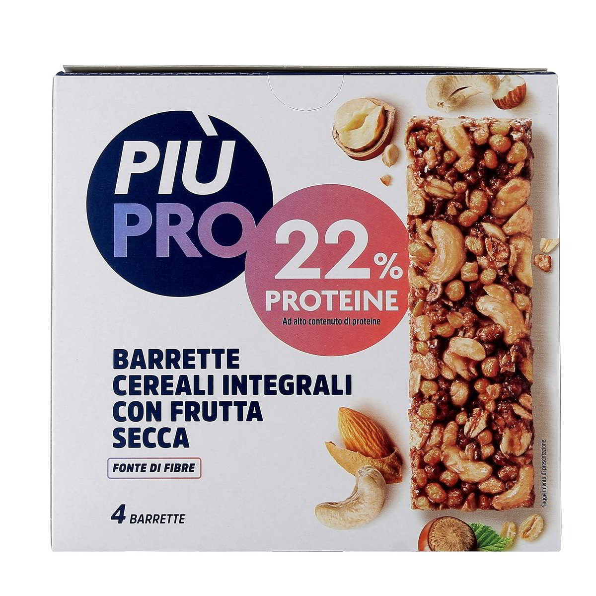 PIU PRO BARRETTE CEREALI INTAGRALI CON FRUTTA SECCA x4 112 g