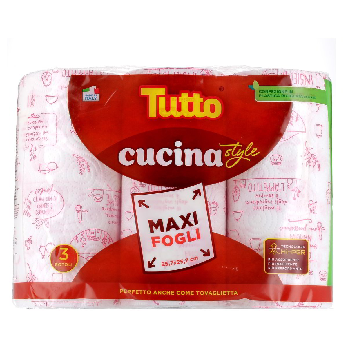 Tutto Carta Cucina Style Maxi Fogli 3 rotoli