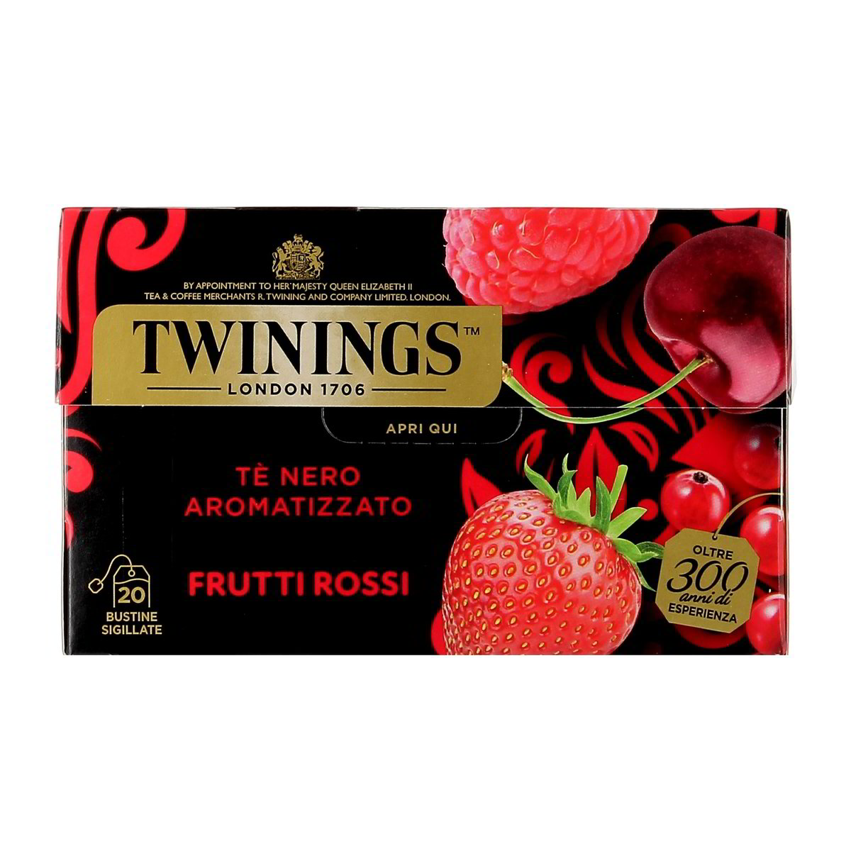 Twinings TÈ NERO AROMATIZZATO FRUTTI ROSSI 20 filti 40 g