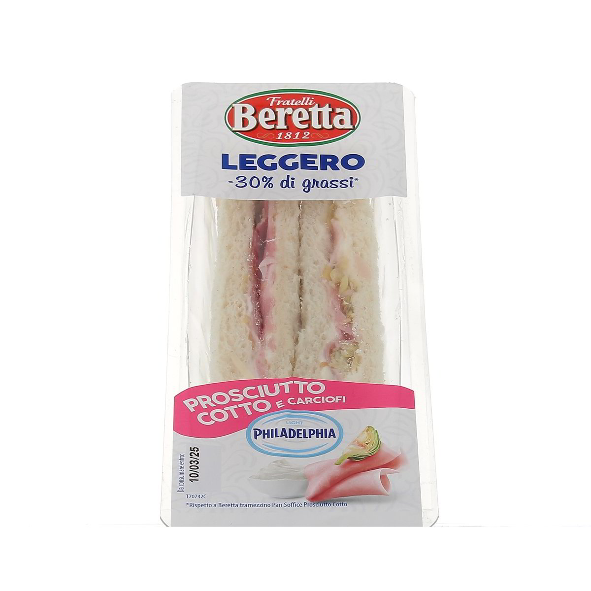Beretta Tramezzino Leggero Philadelphia Light Proscitto Cotto E Carciofi 130 g
