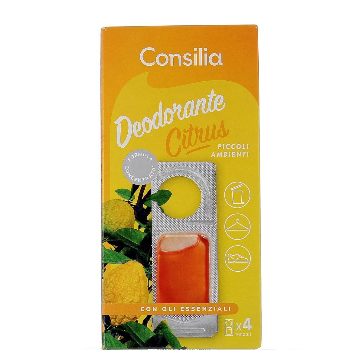 Consilia Deodorante Citrus Con Oli Essenziali 4 pezzi
