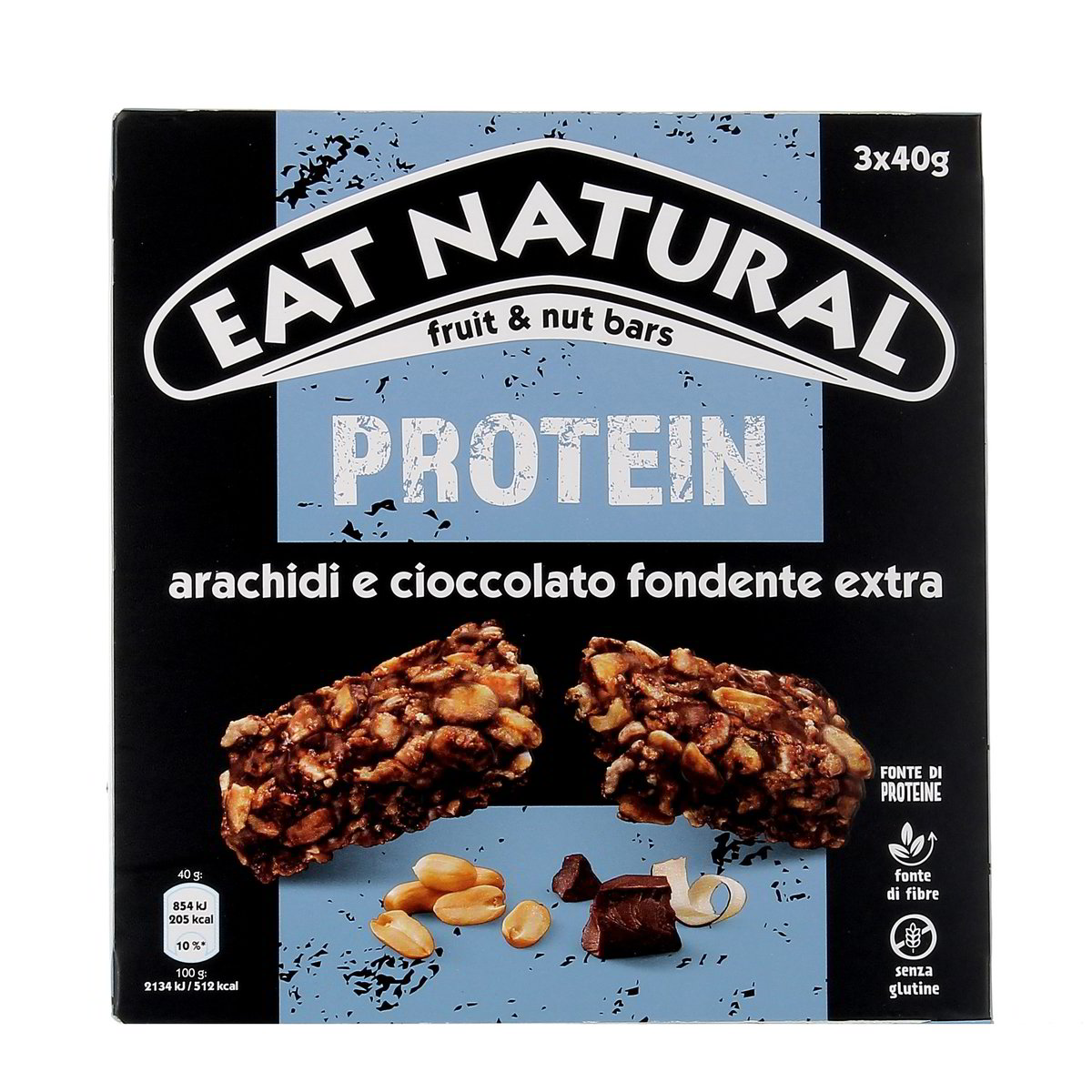 EAT Natural BARRETTA PROTEIN ARACHIDI E CIOCCOLATO FONDENTE EXTRA x3 120 g