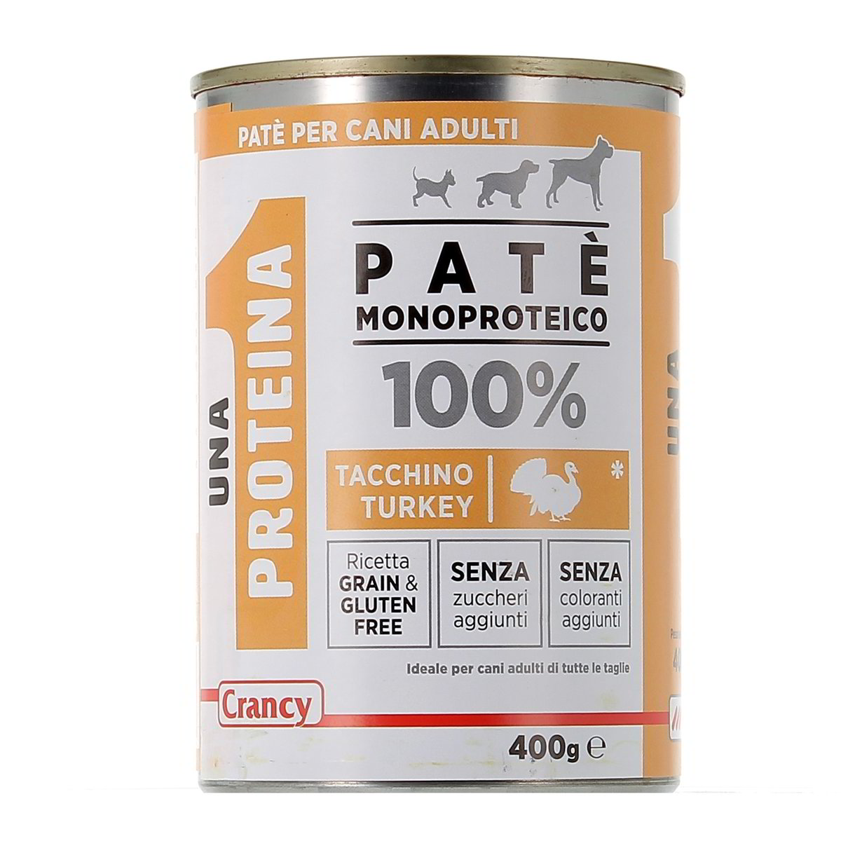 Crancy Paté Monoproteico 100% Tacchino Per Cani Adulti 400 g