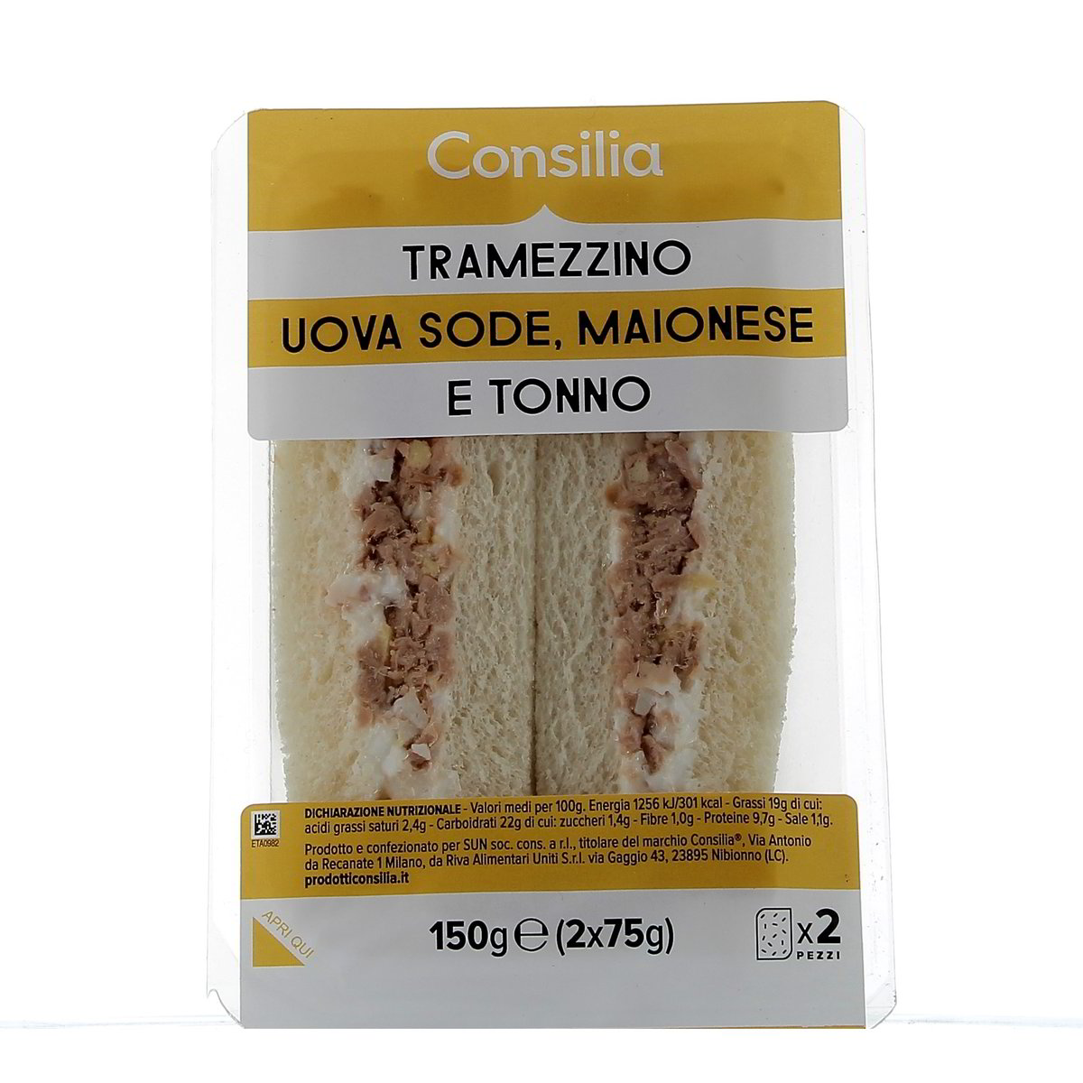 Consilia Tramezzino Uova Sode Maionese E Tonno 150 g