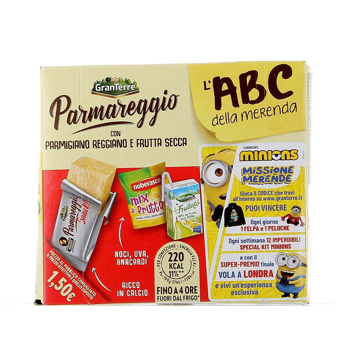 Granterre Merenda Parmareggio Con Parmigiano Reggiano E Frutta Secca 17g; 18g; 125 ml