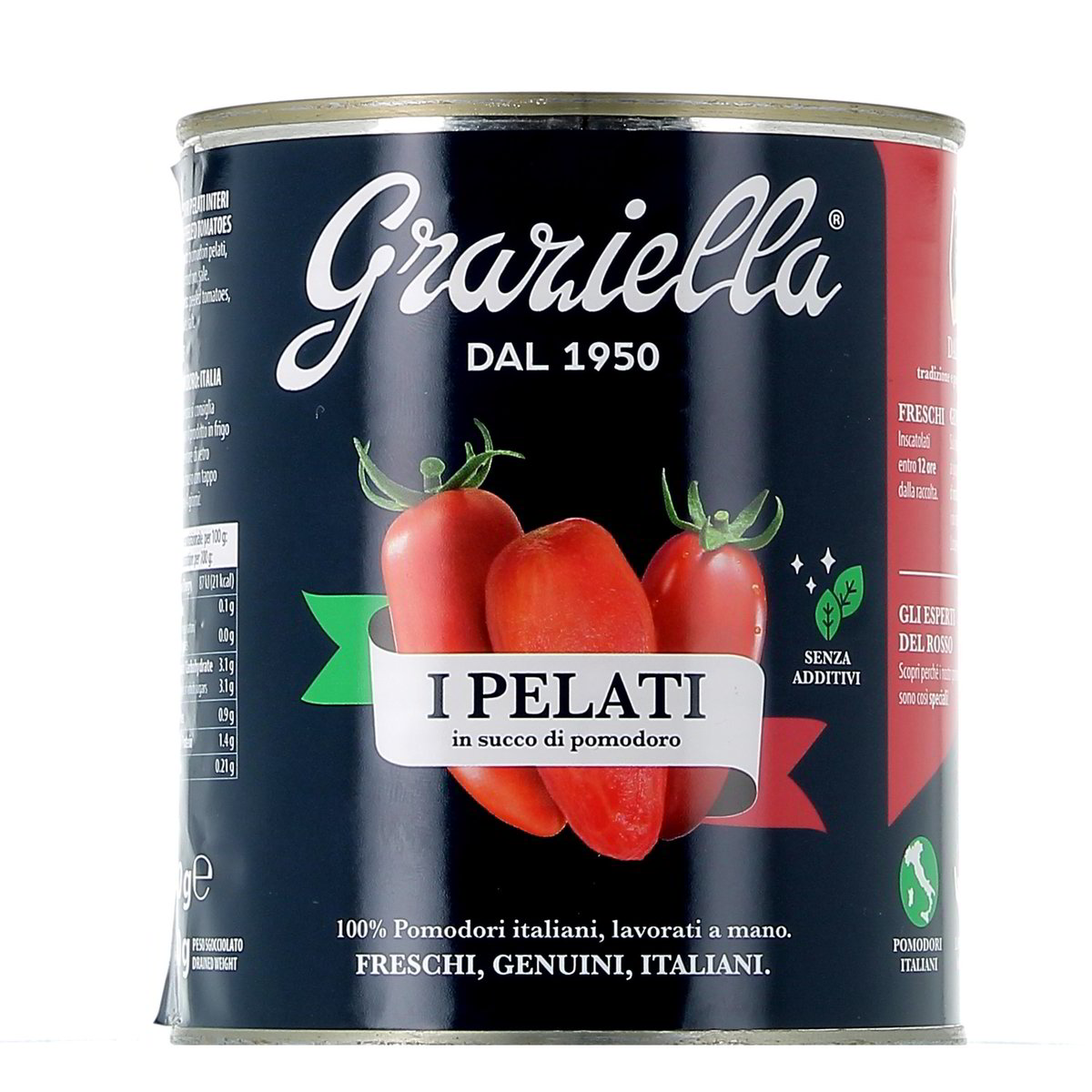 Graziella Pomodori Pelati In Succo Di Pomodoro 800 g - sgocciolato 480 g