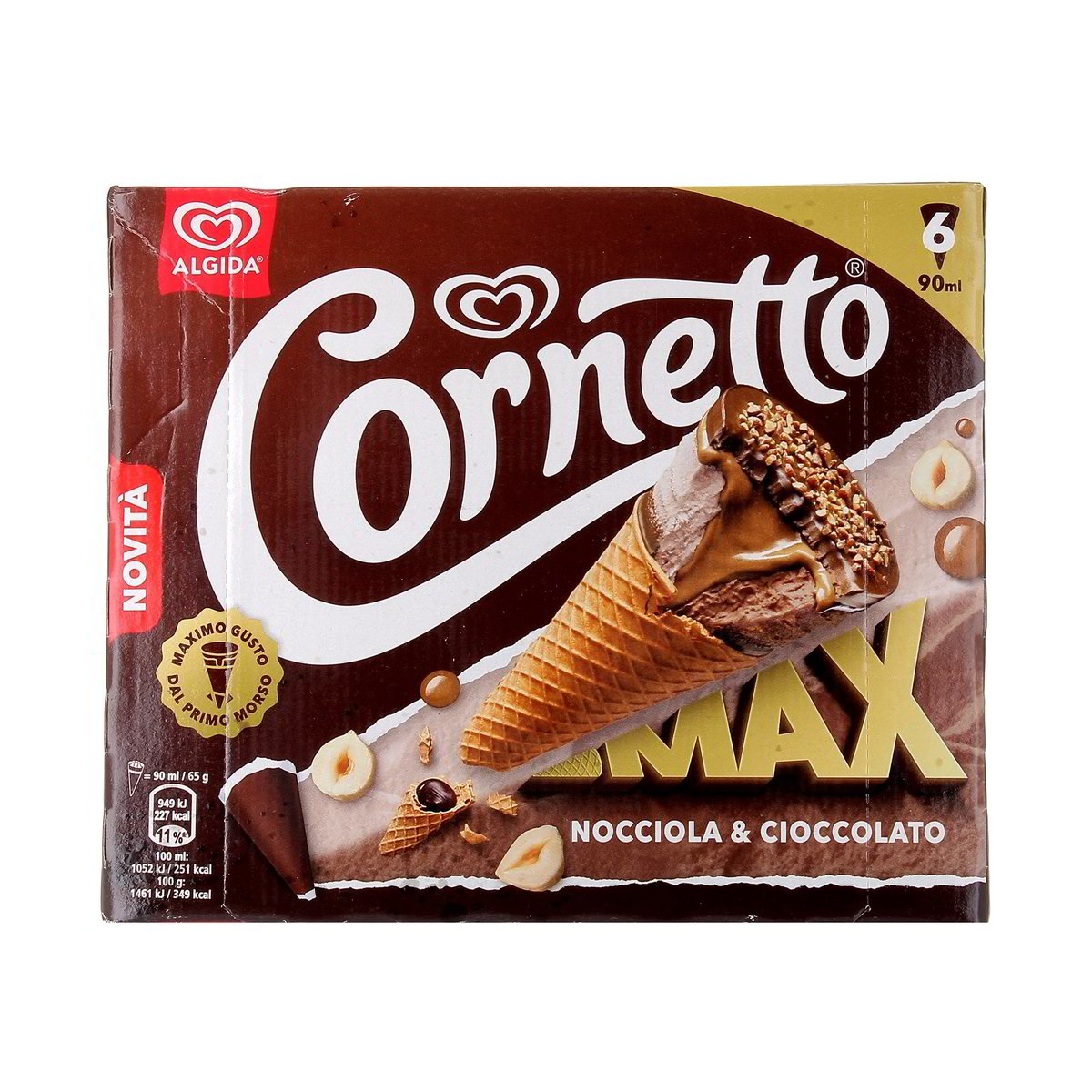 Algida CORNETTO MAX NOCCIOLA & CIOCCOLATO x6 390 g