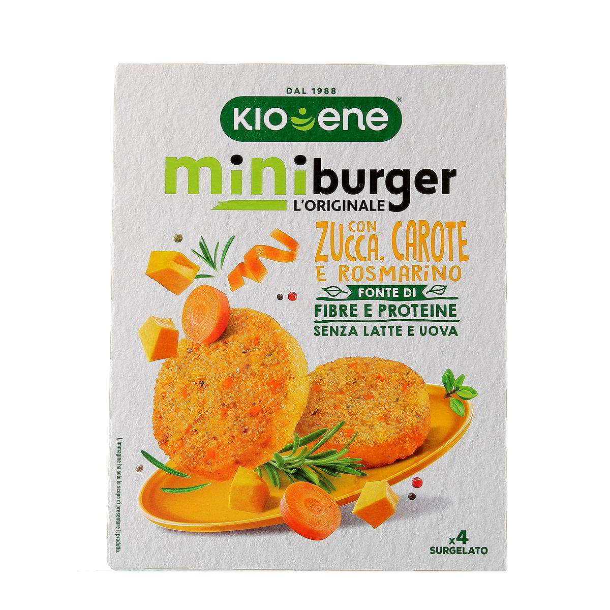 Kioene MINIBURGER L'ORIGINALE CON ZUCCA CAROTE E ROSMARINO x4 160 g