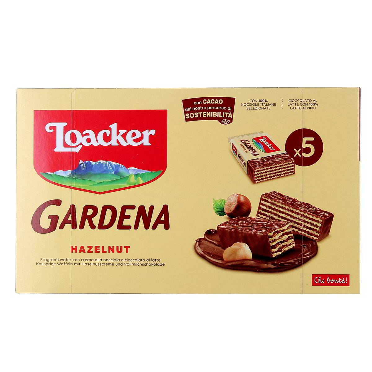 Loacker Gardena Wafer Con Crema Alla Nocciola E Cioccolato Al Latte 5x38 g
