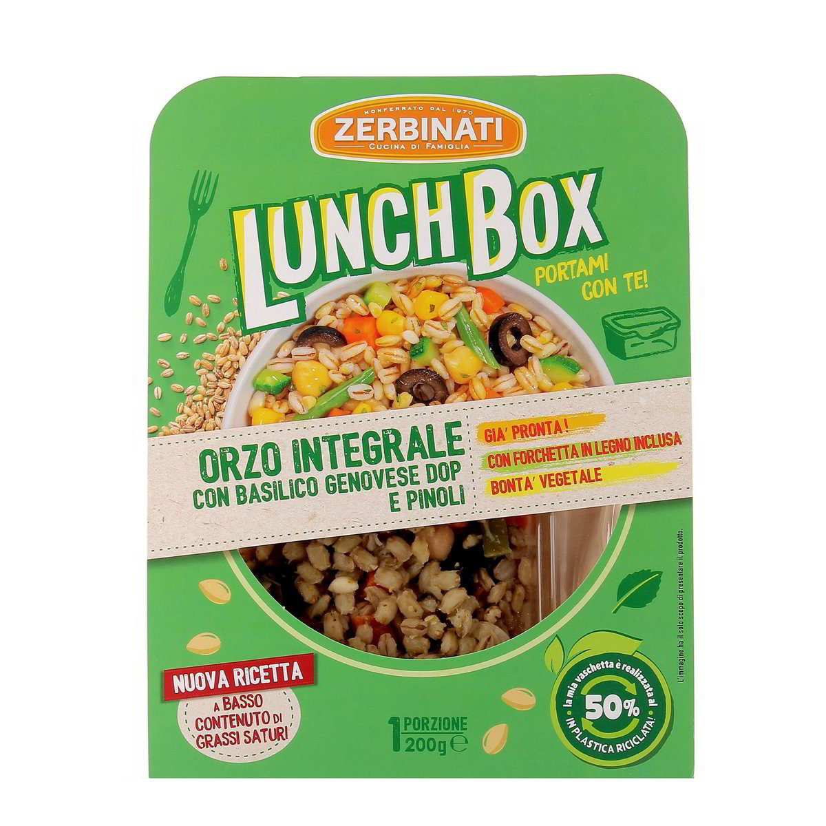 Zerbinati Lunch Box Orzo Integrale Con Basilico Genovese Dop E Pinoli 200 g