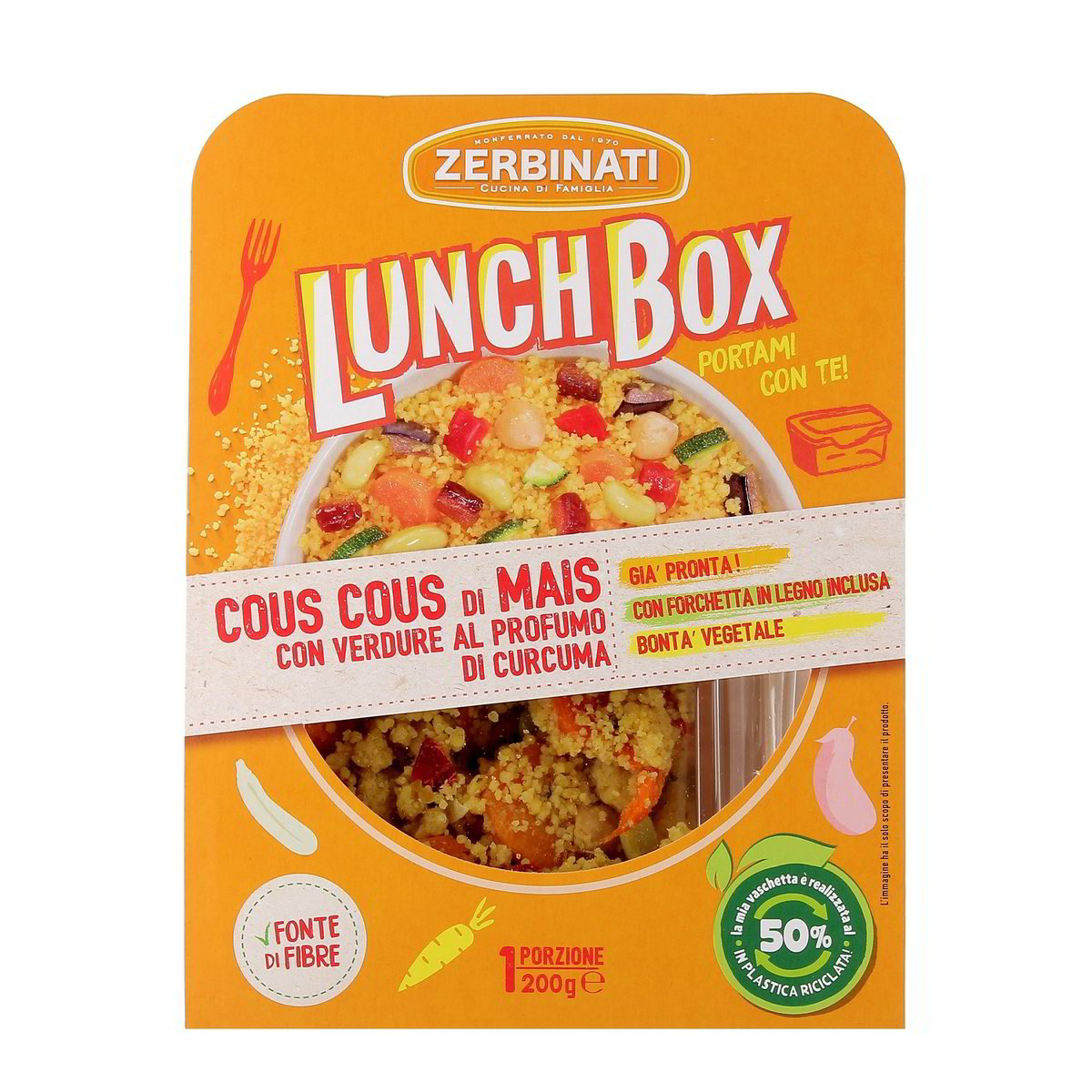 Zerbinati Lunch Box Cous Cous Di Mais Con Verdure Al Profumo Di Curcuma 200 g