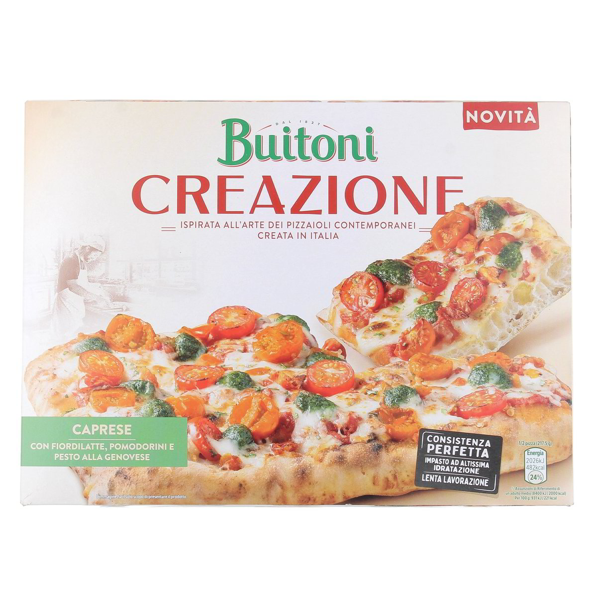 Buitoni Creazione Pizza Caprese Con Fiordilatte Pomodorini E Pesto Alla Genovese 435 g