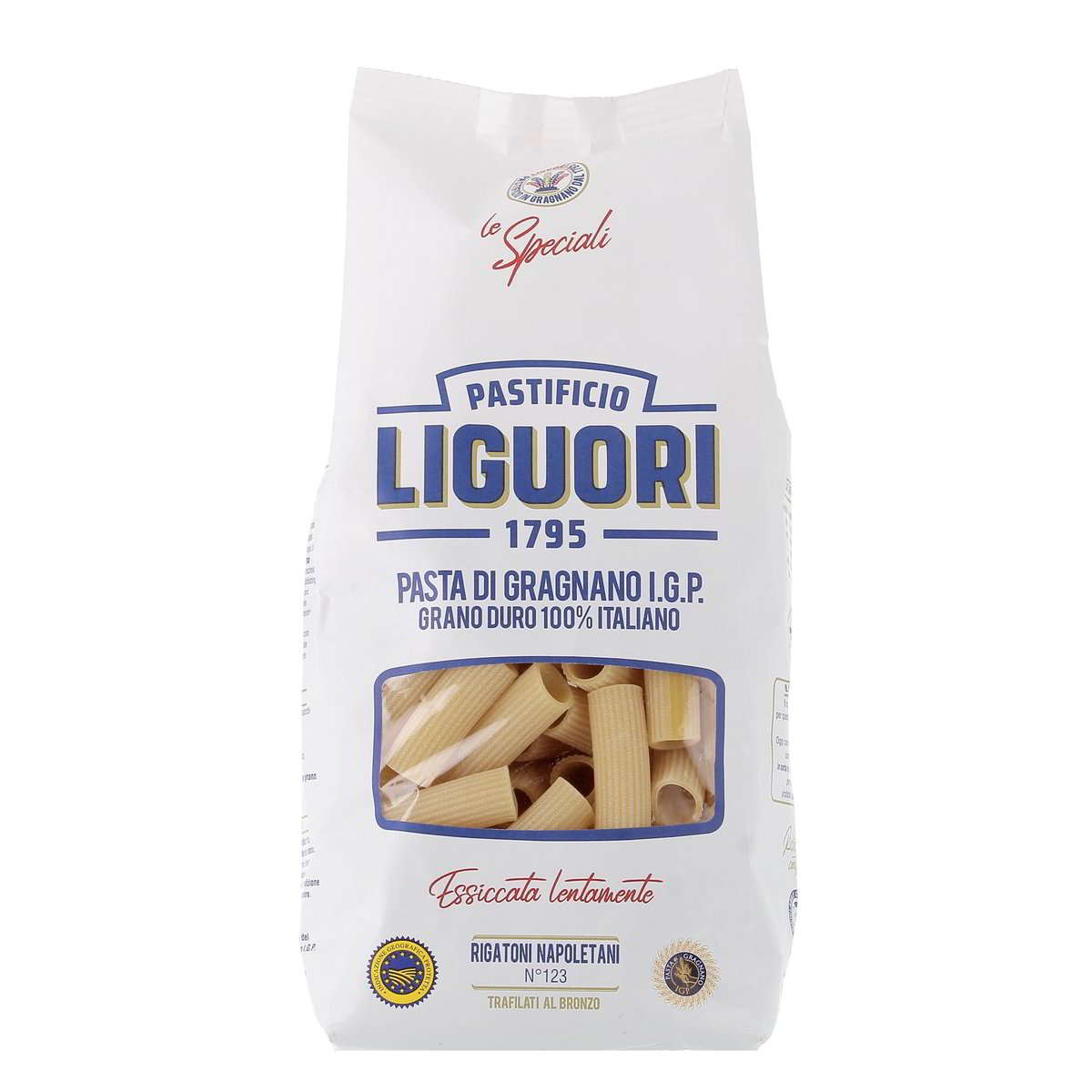 Pastificio Liguori Rigatoni Napoletani N.123 Pasta Di Gragnano Igp Grano Duro 100% Italiano 500 g