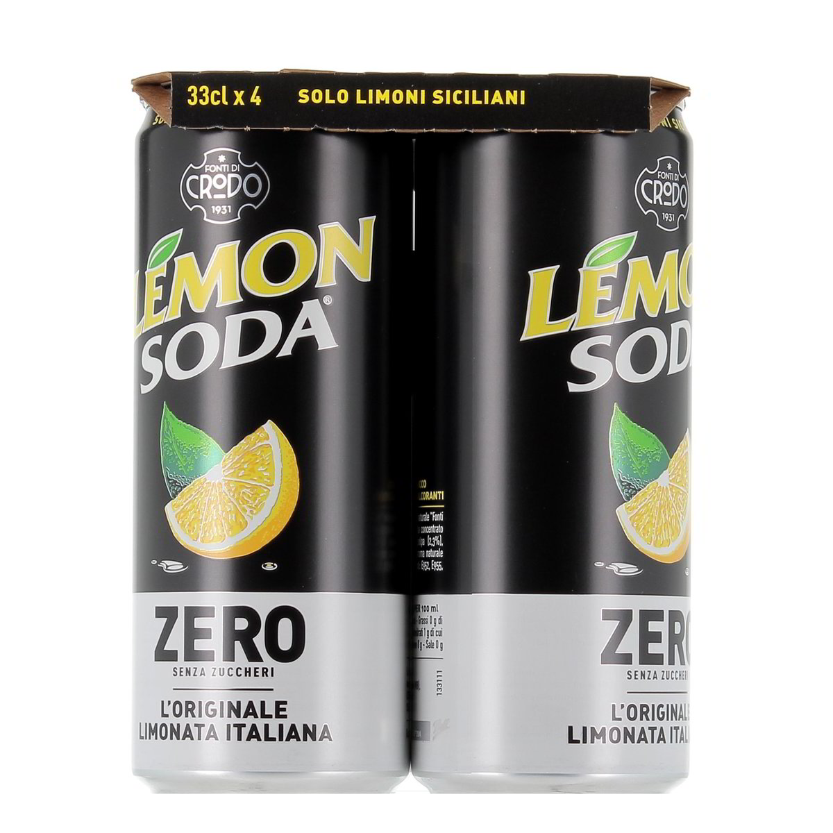 Lemonsoda L'originale Limonata Italiana Zero Senza Zuccheri 4x33 cl