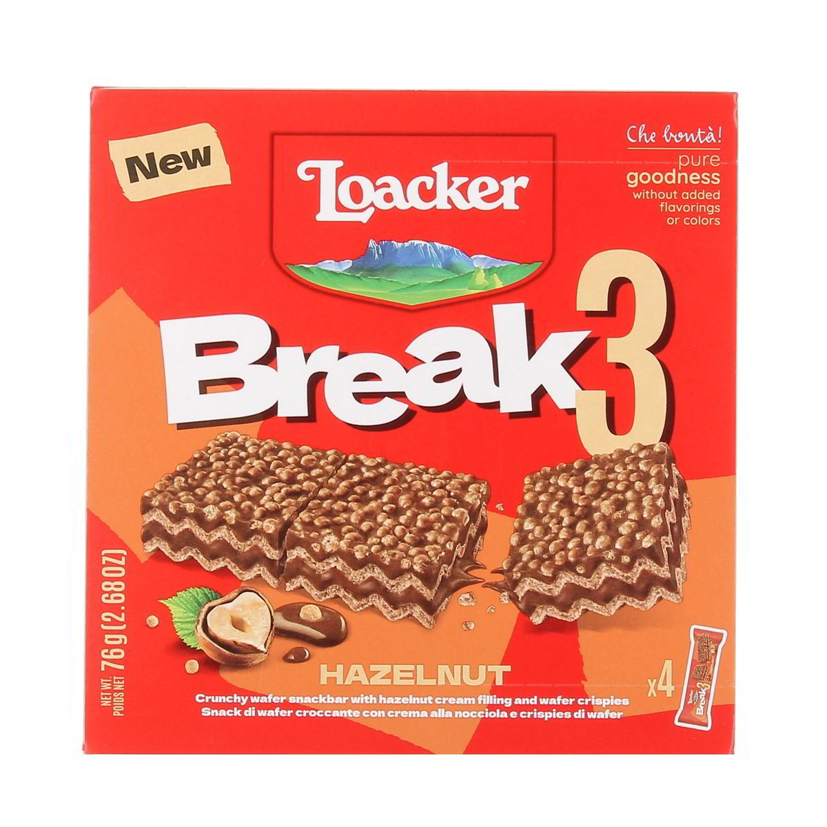 Loacker BREAK 3 WAFER CROCCANTE CON CREMA ALLA NOCCIOLA x4 76 g