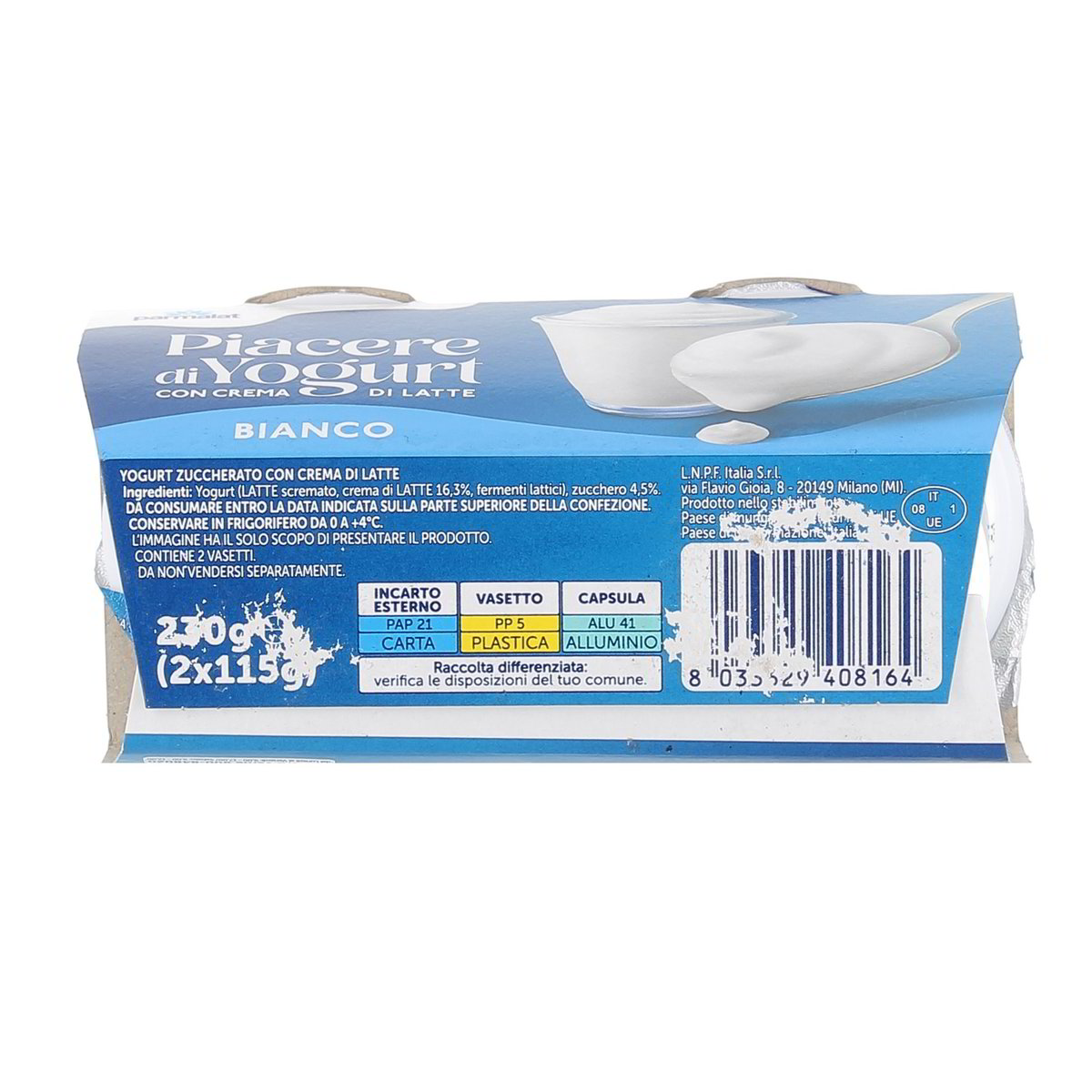 Parmalat Piacere Di Yogurt Bianco 2x115 g — immagine 3