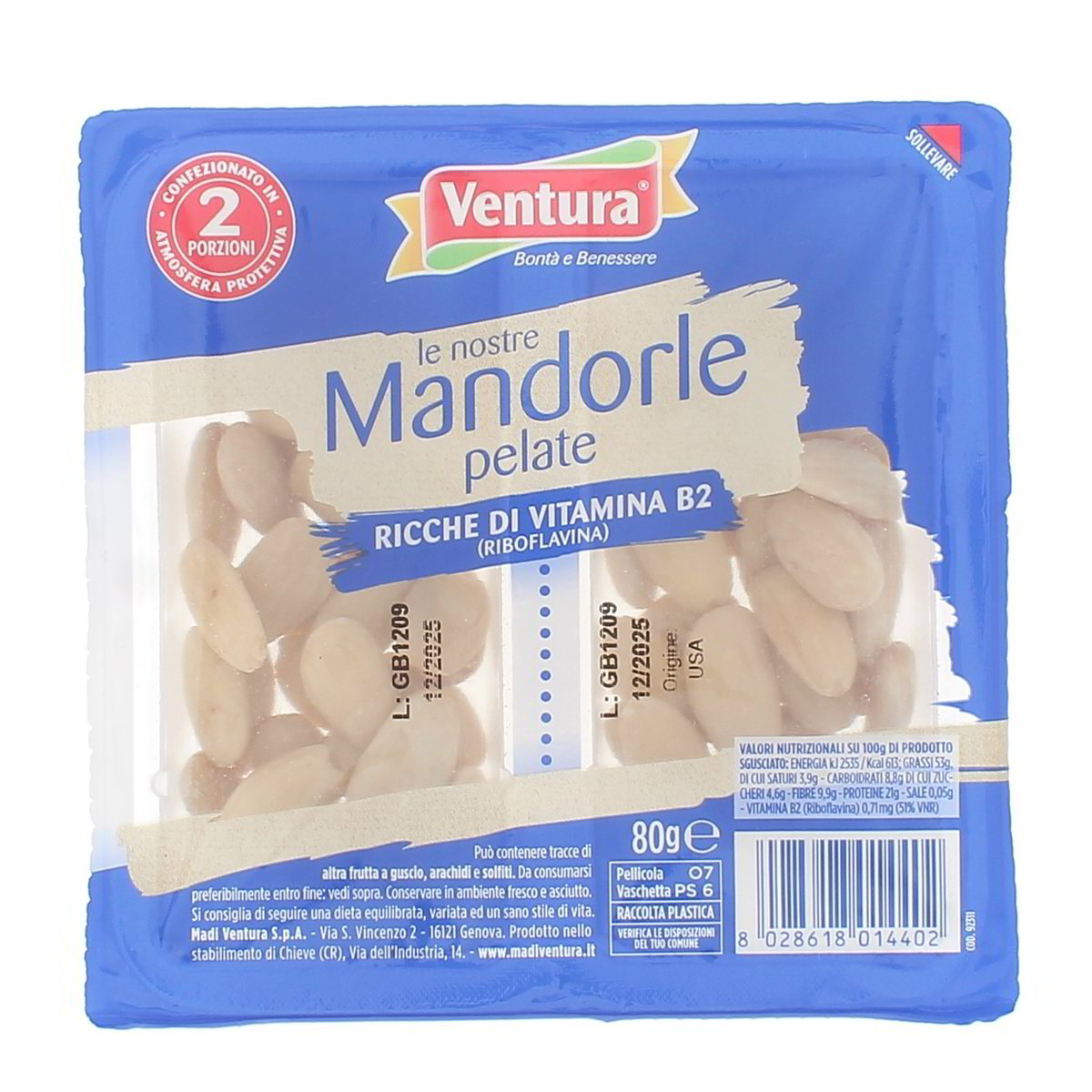 Ventura Mandorle Pelate 2x40 g