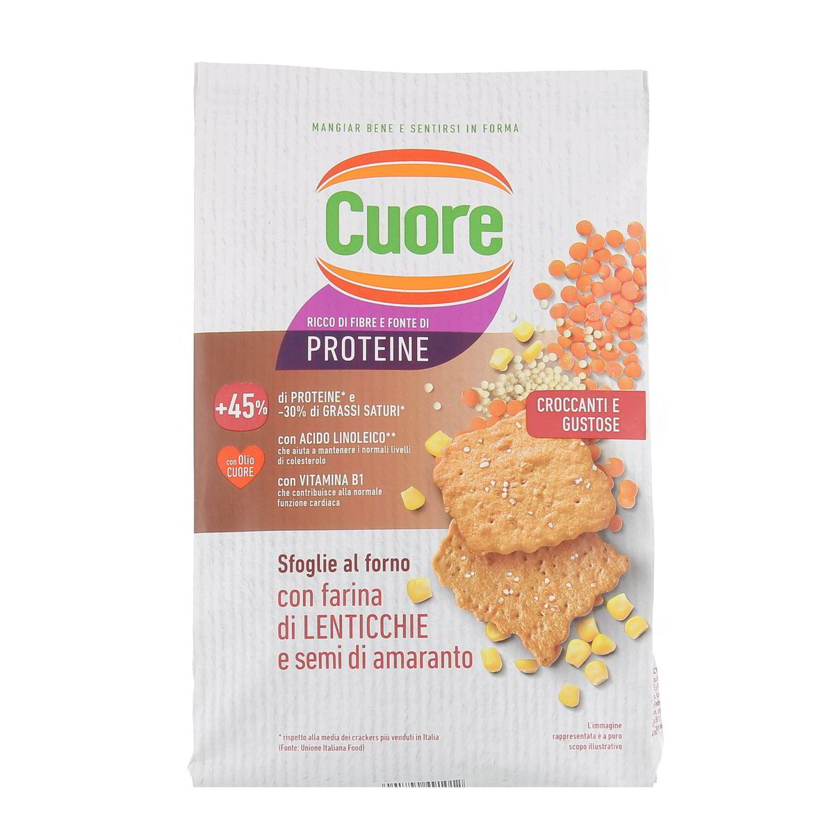 Cuore Sfoglie Protein Cotte Al Forno Con Farina Di Lenticchie Rosse E Di Mais E Semi Di Amaranto 170 g