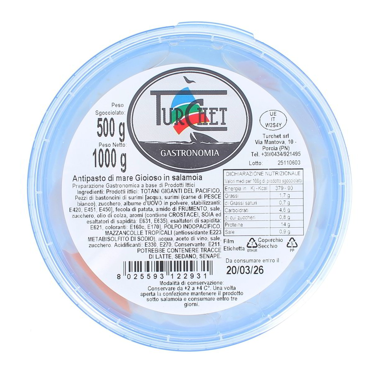 Turchet Antipasto Di Mare Gioioso In Salamoia 500 g