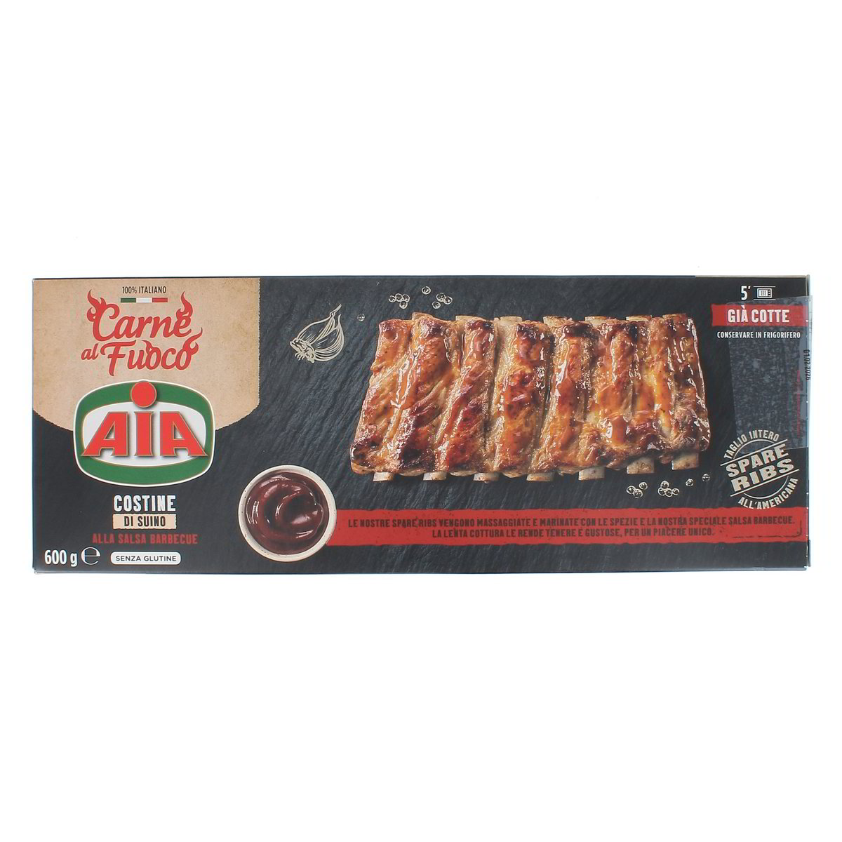 AIA Carne Al Fuoco Costine Di Suino Alla Salsa Barbecue 600 g
