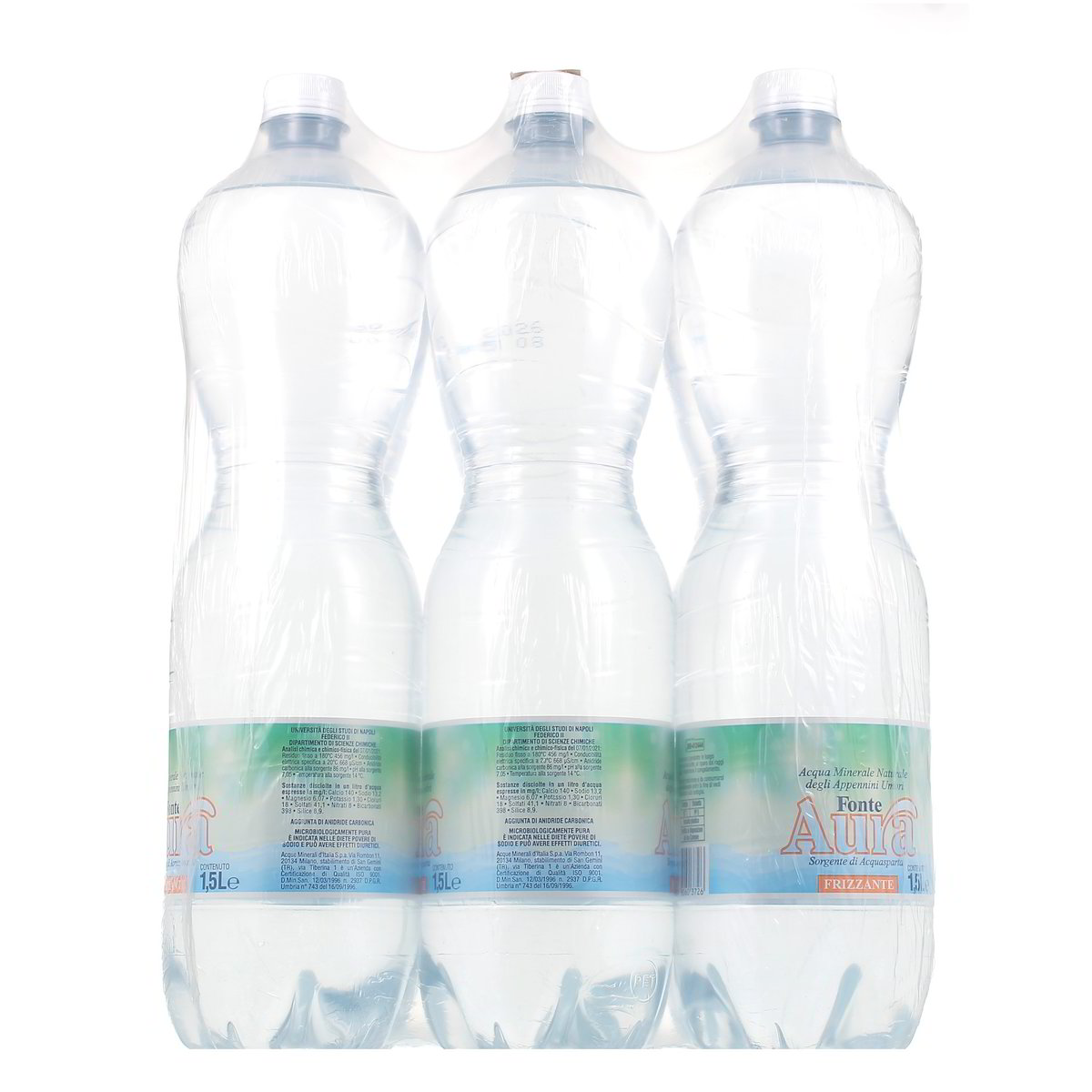 Aura Acqua Frizzante 6 bottiglie GRANDI da 1,5 l